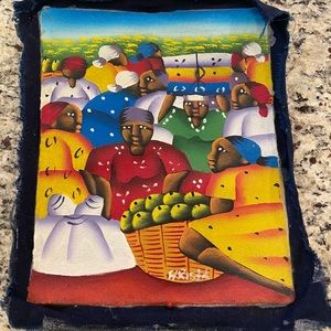 Haitian art painting unwrapped canvas